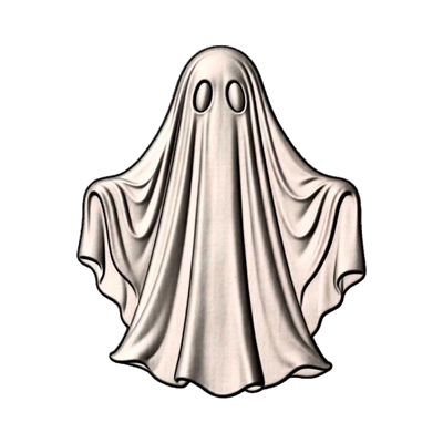 Spooky Ghost STL file for 3D printing and CNC routing, LightBurn and Vectric ready
