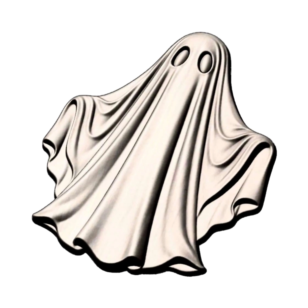 Spooky Ghost detail view, ready for 3D printing and CNC routing