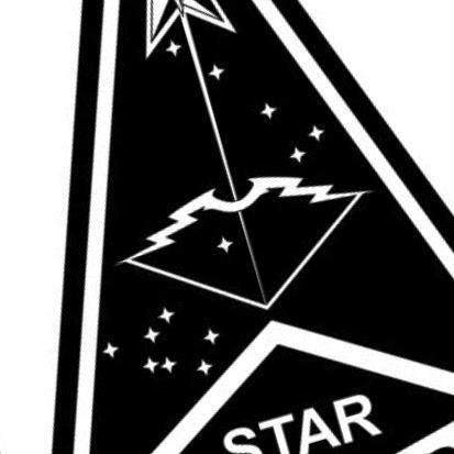 Space Foce Star Command detail view, ready for laser cutting and CNC routing