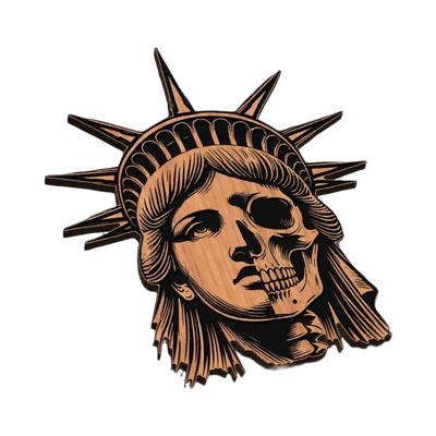 Statue of Liberty Skull SVG file for laser cutting and CNC routing, LightBurn and Vectric ready