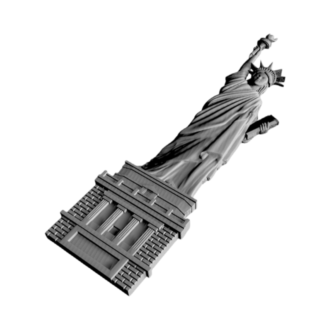Statue of Liberty detail view, ready for 3D printing and CNC routing