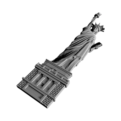 Statue of Liberty detail view, ready for 3D printing and CNC routing