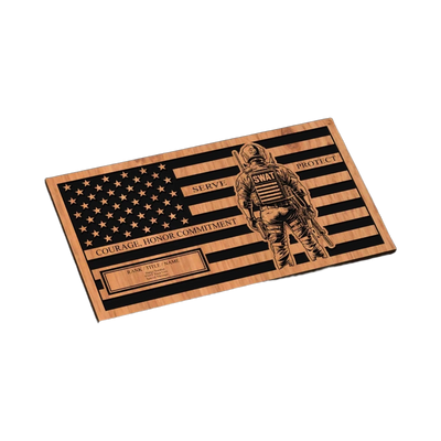 SWAT Team U.S. Flag SVG file for laser cutting and CNC routing, LightBurn and Vectric ready