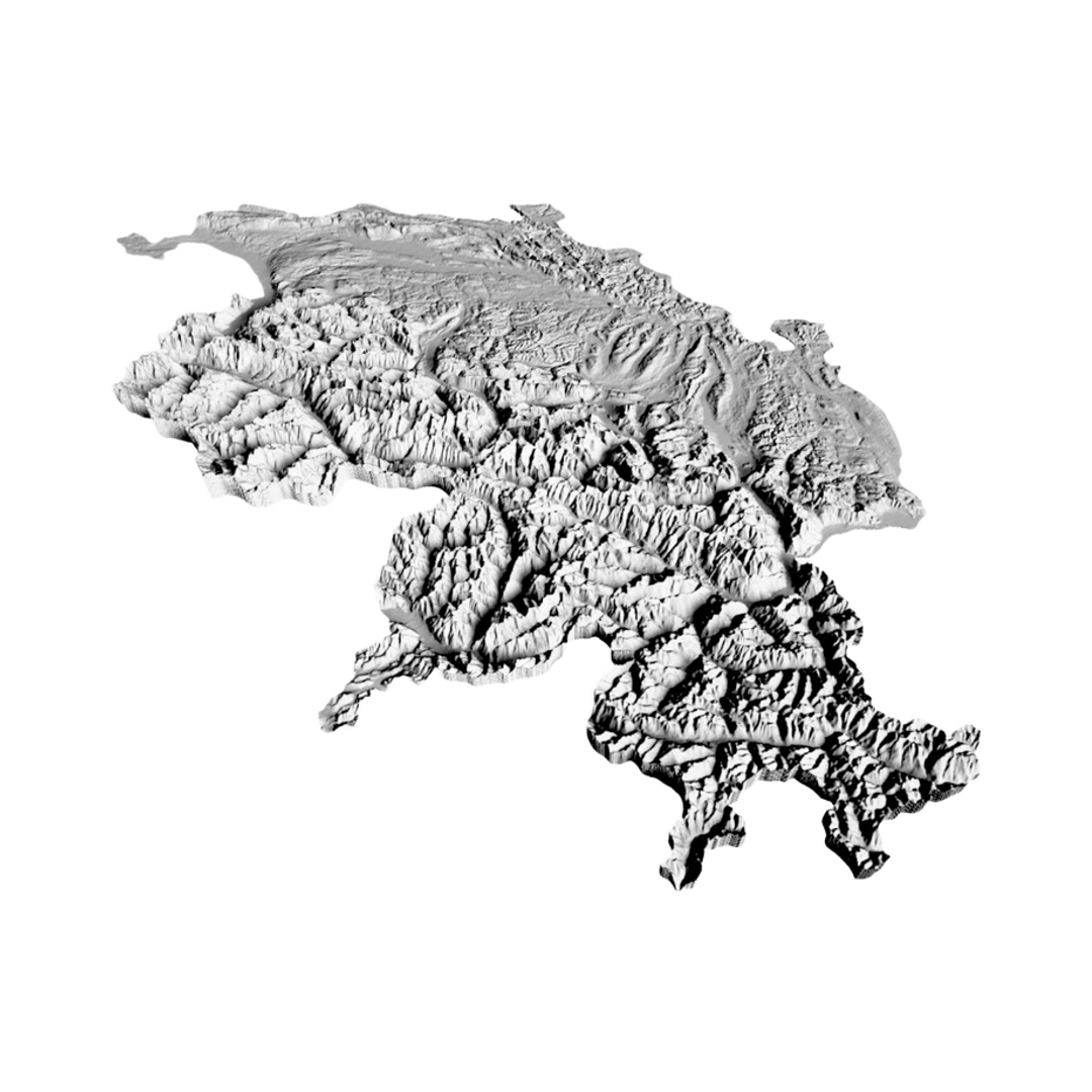 Switzerland Terrain Map design preview, countries & world