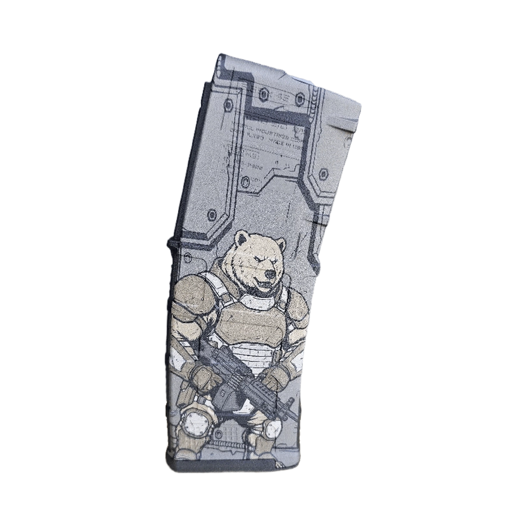 Tactical Bear MAG Fiber Laser Engraving Design detail view, ready for digital crafting