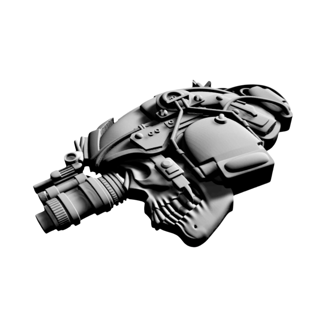 Tactical Skull detail view, ready for 3D printing and CNC routing