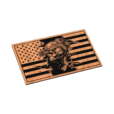 Tactical Skull American Flag SVG file for laser cutting and CNC routing, LightBurn and Vectric ready