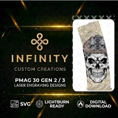 Tactical Skull MAG Lightburn SVG file for digital crafting, LightBurn and Vectric ready