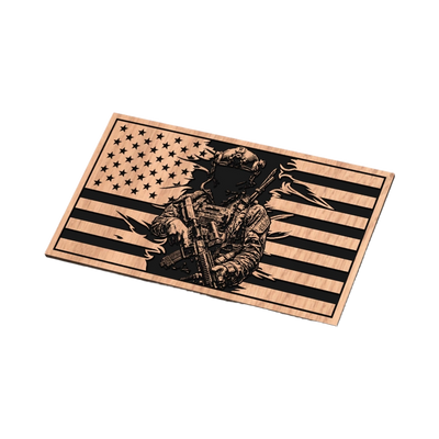 Tactical Soldier detail view, ready for laser cutting and CNC routing