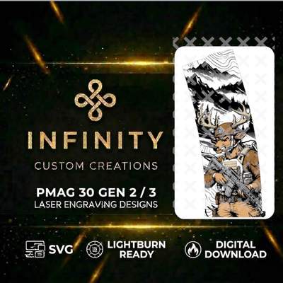 Tactical Stag Operator MAG Design SVG file for digital crafting, LightBurn and Vectric ready