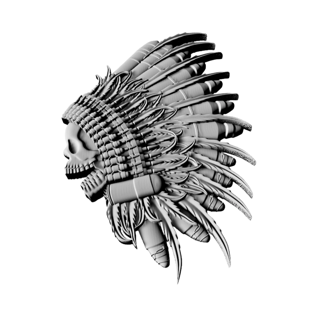 Tatical Chief Skull Headdress design preview, skulls & skeletons