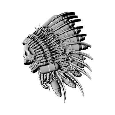 Tatical Chief Skull Headdress design preview, skulls & skeletons