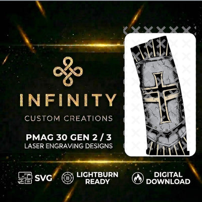 Templar Knight MAG Laser Engraving File Lightburn & SVG file for digital crafting, LightBurn and Vectric ready