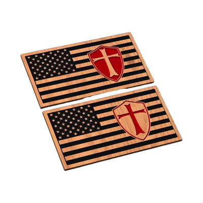 Templar Shield Flag SVG file for laser cutting and CNC routing, LightBurn and Vectric ready