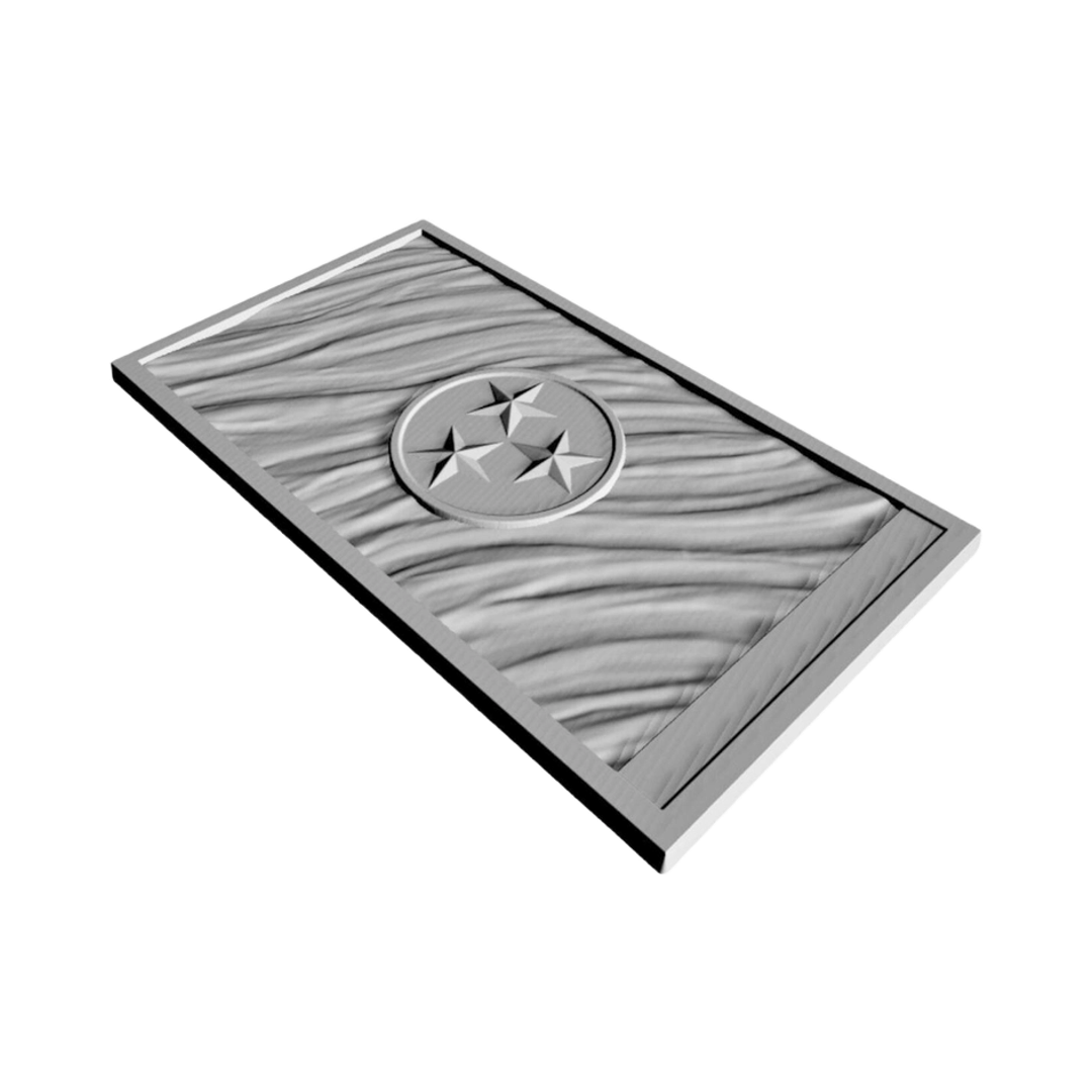 Tennessee State Wavy Flag detail view, ready for 3D printing and CNC routing