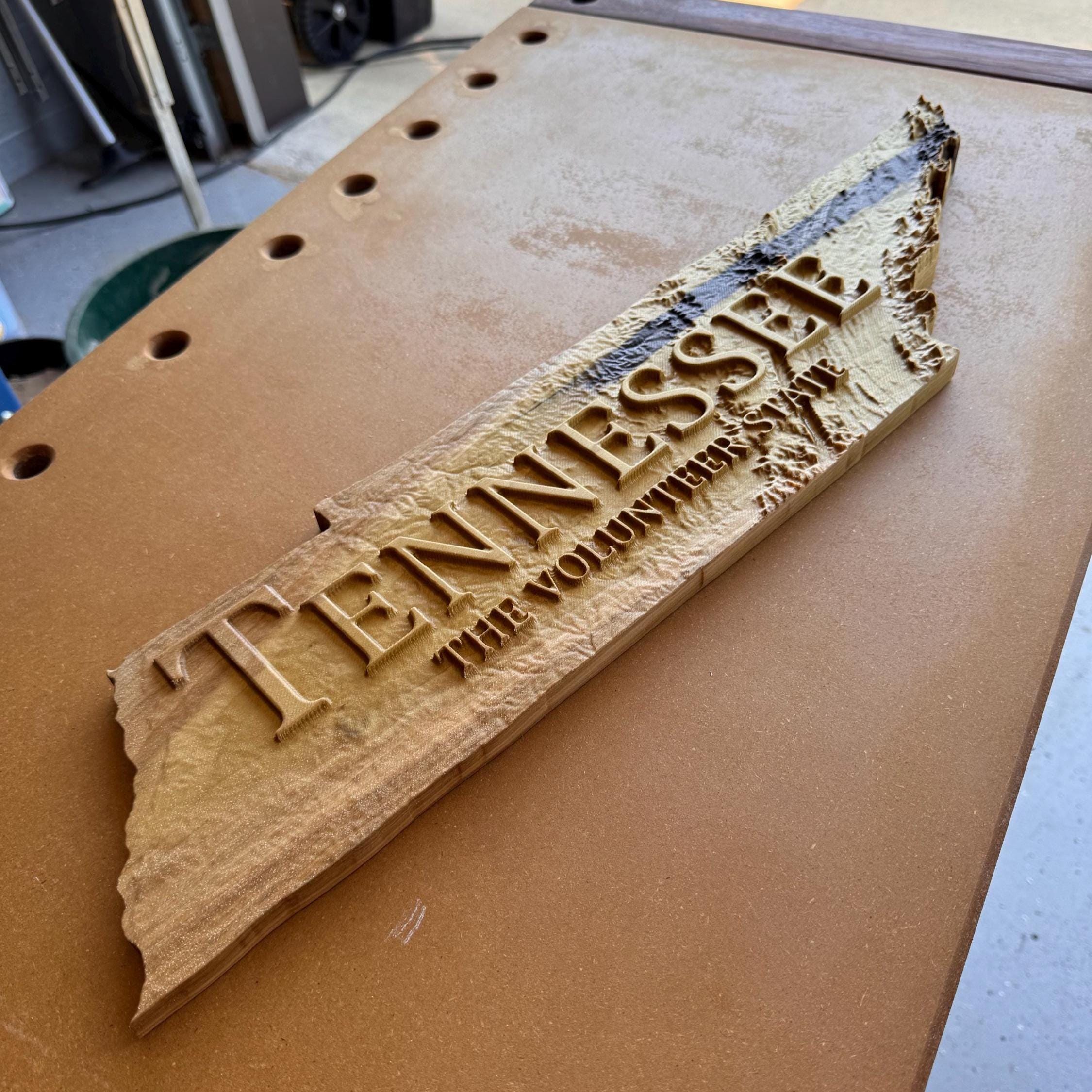 Tennessee Terrain Map (Volunteer State) STL file included with instant download