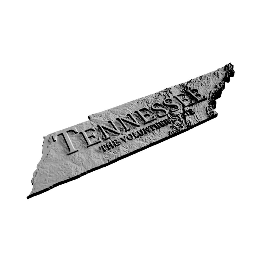 Tennessee Terrain Map (Volunteer State) design preview, countries & world