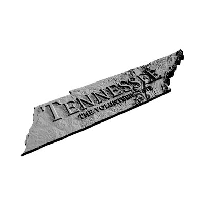 Tennessee Terrain Map (Volunteer State) design preview, countries & world
