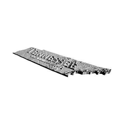 Tennessee Terrain Map (Volunteer State) detail view, ready for 3D printing and CNC routing
