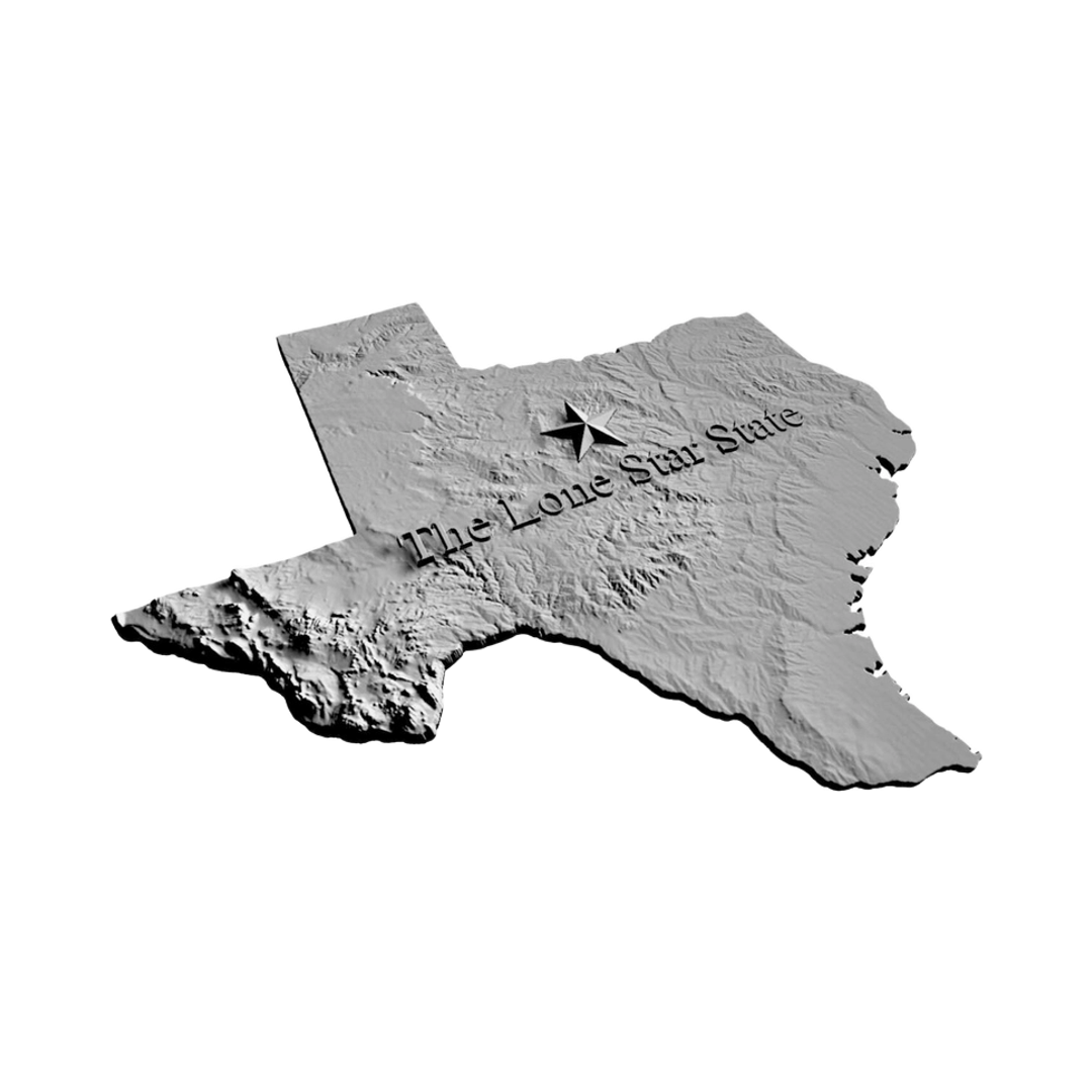 Texas Terrain Map - Lone Star State design preview, us states