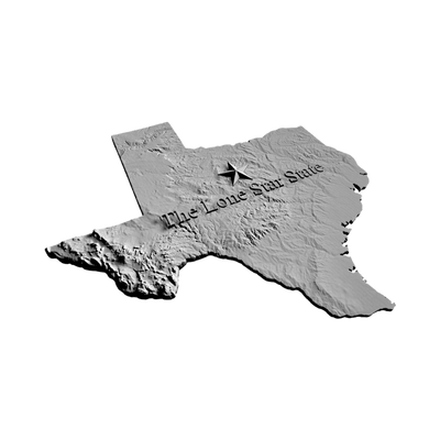 Texas Terrain Map - Lone Star State design preview, us states