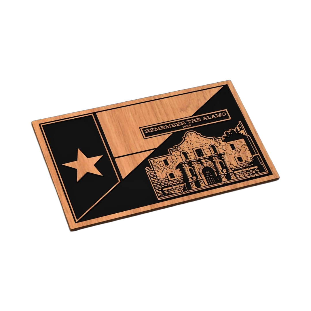 Texas Alamo Flag SVG file for laser cutting and CNC routing, LightBurn and Vectric ready