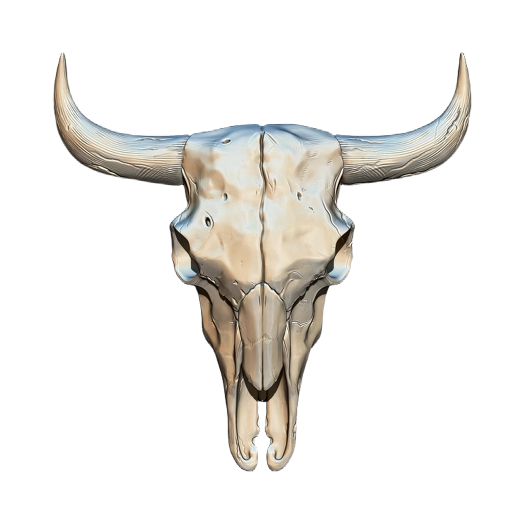 Texas Bull Skull STL file for digital crafting, LightBurn and Vectric ready