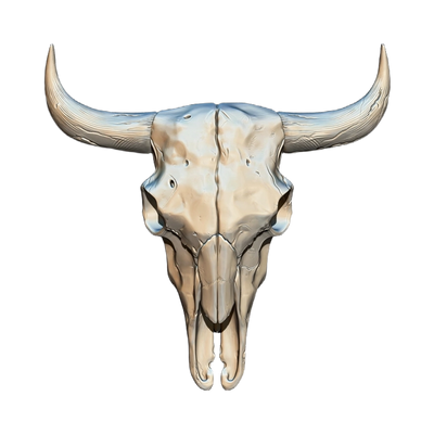 Texas Bull Skull STL file for digital crafting, LightBurn and Vectric ready