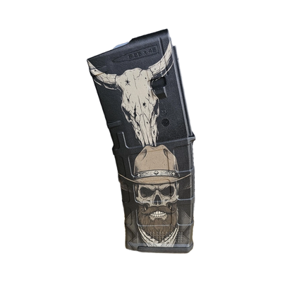 Texas Cowboy Skull MAG design preview, pmag designs