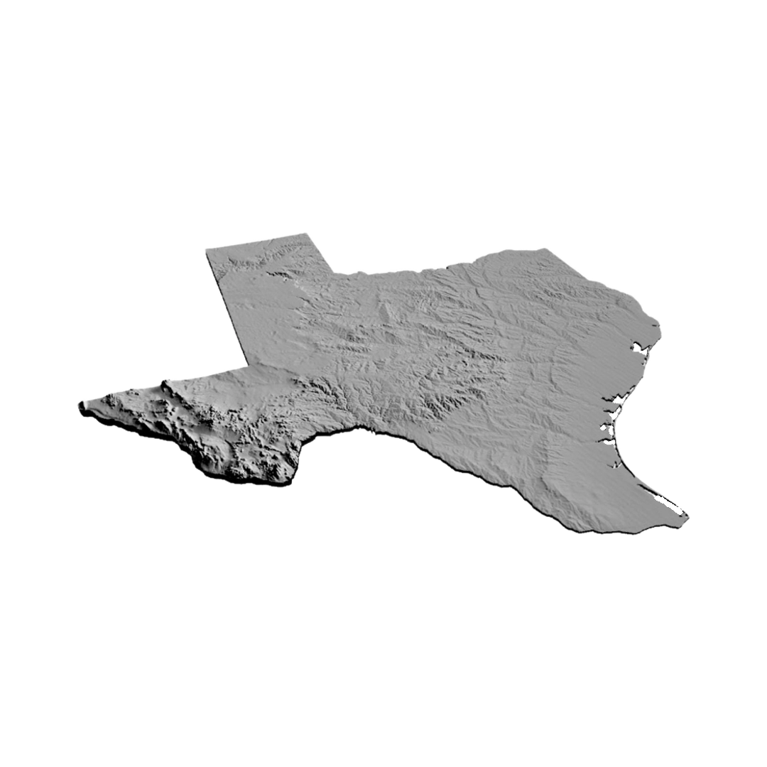 Texas Terrain Map design preview, us states