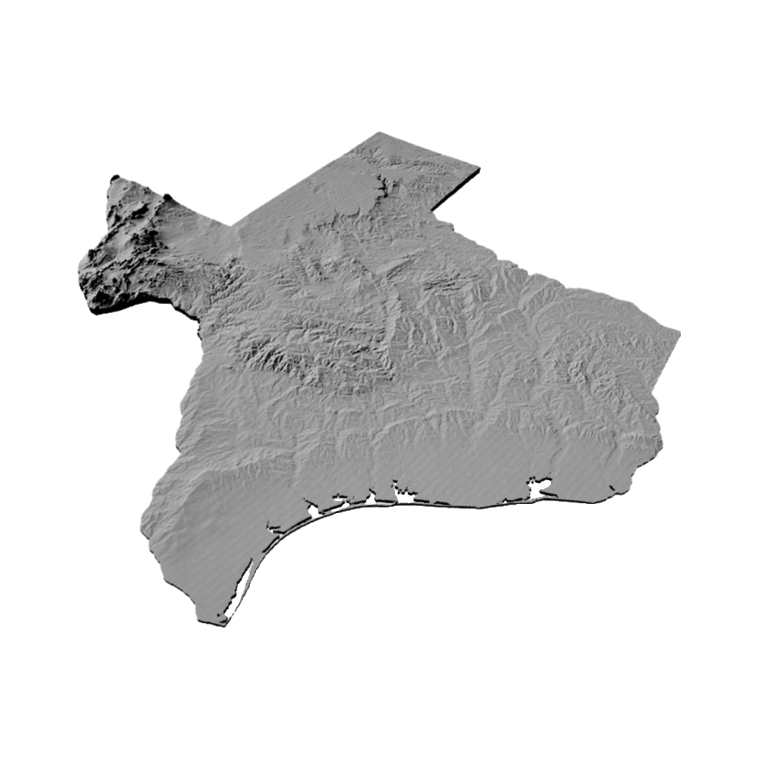 Texas Terrain Map detail view, ready for 3D printing and CNC routing
