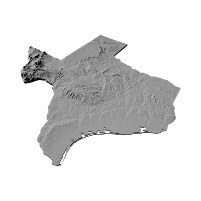 Texas Terrain Map detail view, ready for 3D printing and CNC routing