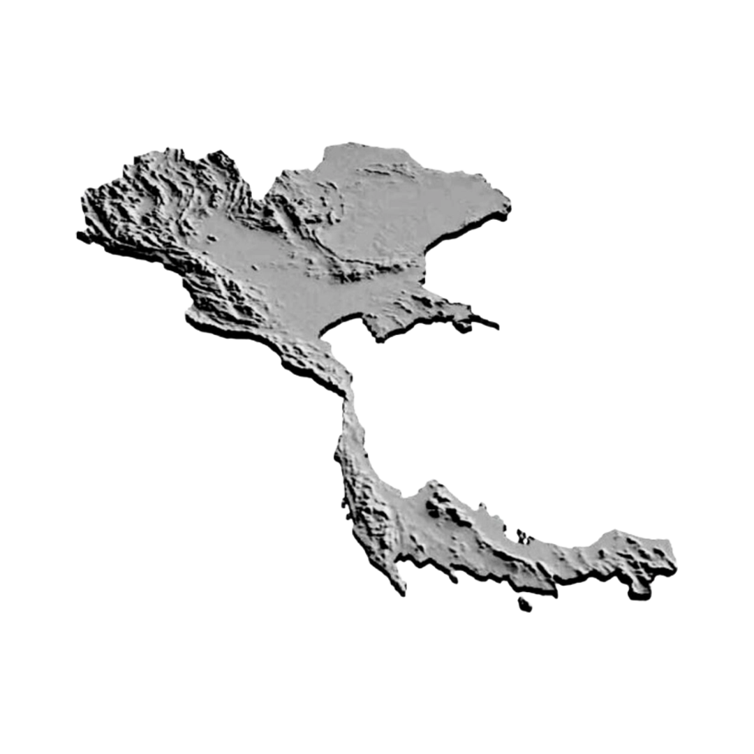 Thailand Terrain Map design preview, countries & world