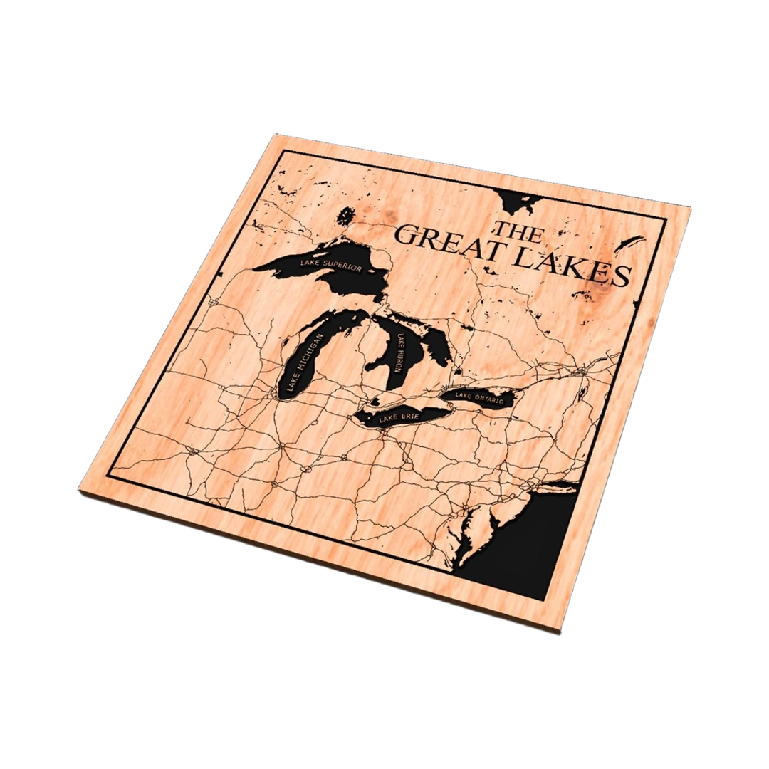 The Great Lakes Map - Ontario/America detail view, ready for digital crafting