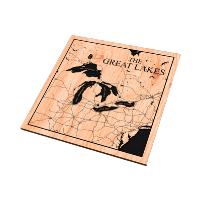The Great Lakes Map - Ontario/America detail view, ready for digital crafting