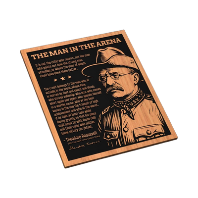The Man in the Arena Portrait SVG file for laser cutting and CNC routing, LightBurn and Vectric ready