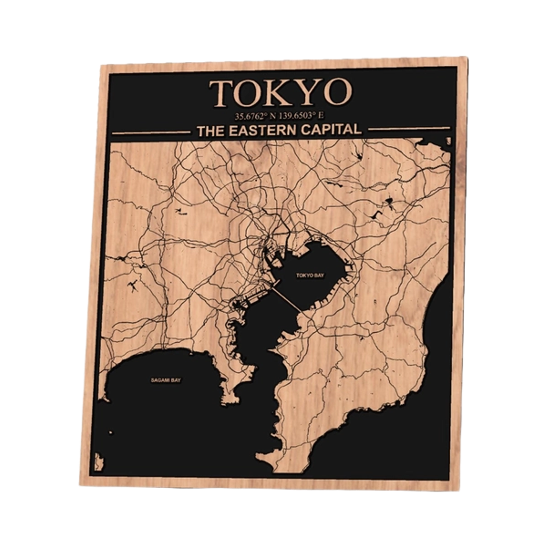 Tokyo, Japan City Map design preview, countries & world