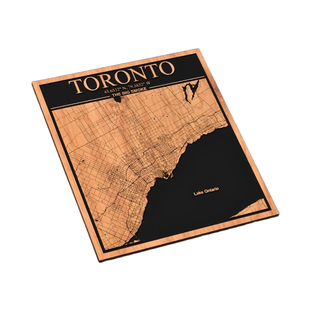 Toronto, Canada City Map SVG file for laser cutting and CNC routing, LightBurn and Vectric ready