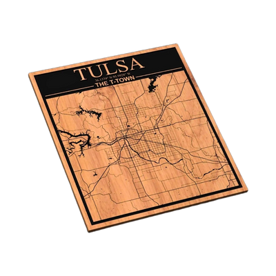 Tulsa, Oklahoma City Map SVG file for laser cutting and CNC routing, LightBurn and Vectric ready