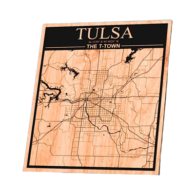 Tulsa, Oklahoma City Map design preview, us states