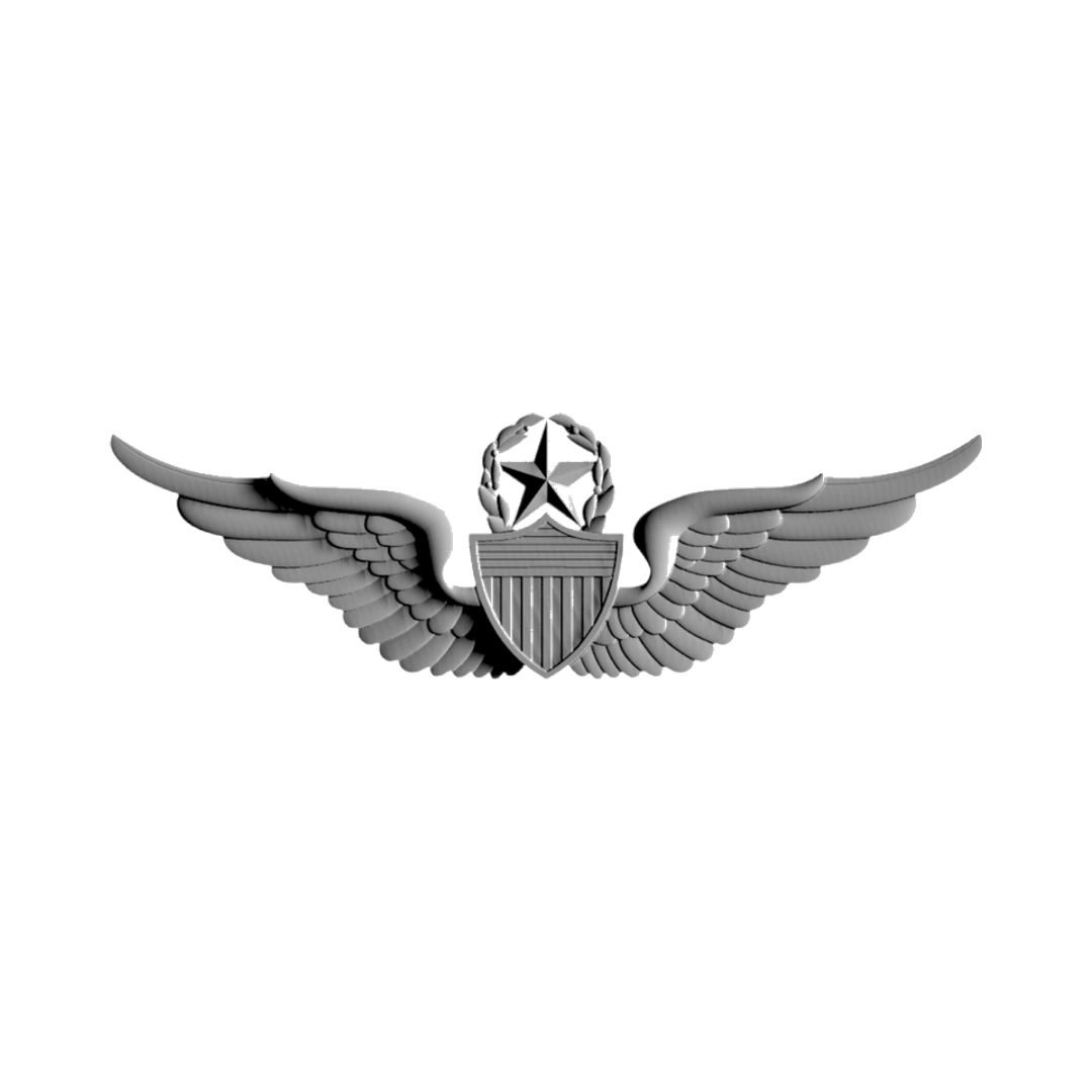 U.S. Aviation Wings (Master) STL file for 3D printing and CNC routing, LightBurn and Vectric ready
