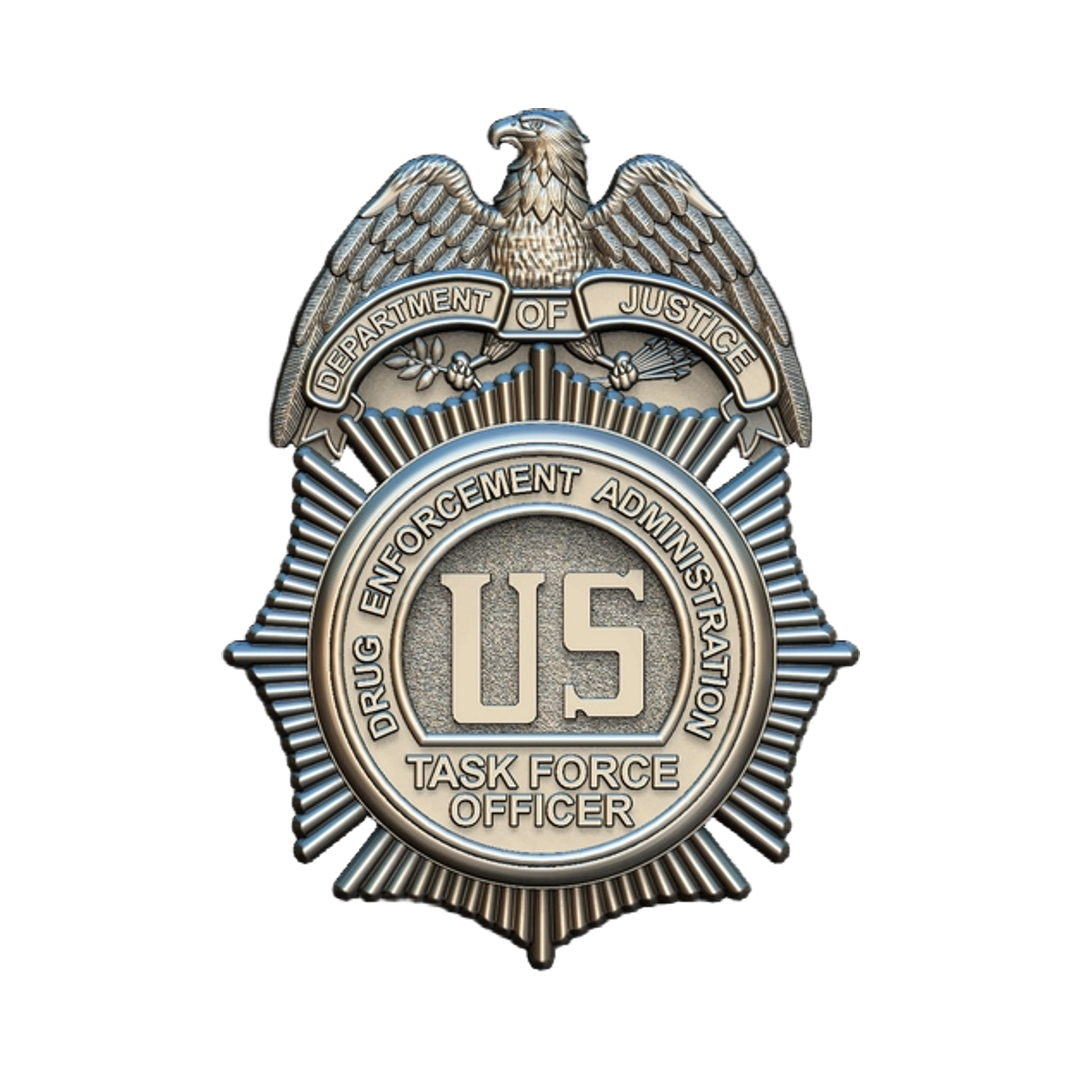 U.S. Drug Enforcement Administration (DEA) Task Force Officer Badge STL file for digital crafting, LightBurn and Vectric r...