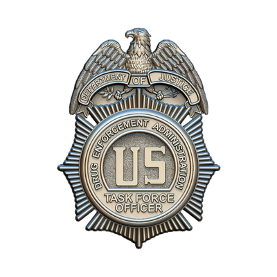 U.S. Drug Enforcement Administration (DEA) Task Force Officer Badge STL file for digital crafting, LightBurn and Vectric r...