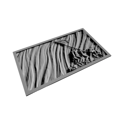 U.S. Marines Iwo Jima Flag/ detail view, ready for 3D printing and CNC routing