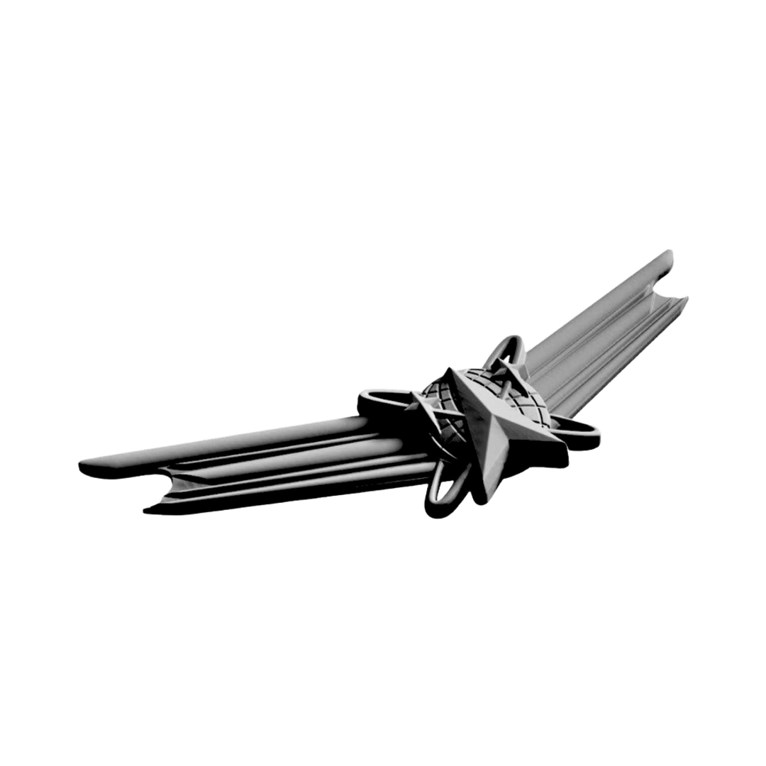 U.S. Military Space Operations Badge (Basic) detail view, ready for 3D printing and CNC routing