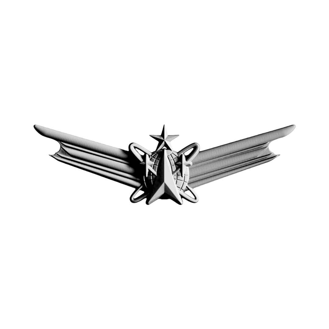 U.S. Military Space Operations Badge (Senior) STL file for 3D printing and CNC routing, LightBurn and Vectric ready