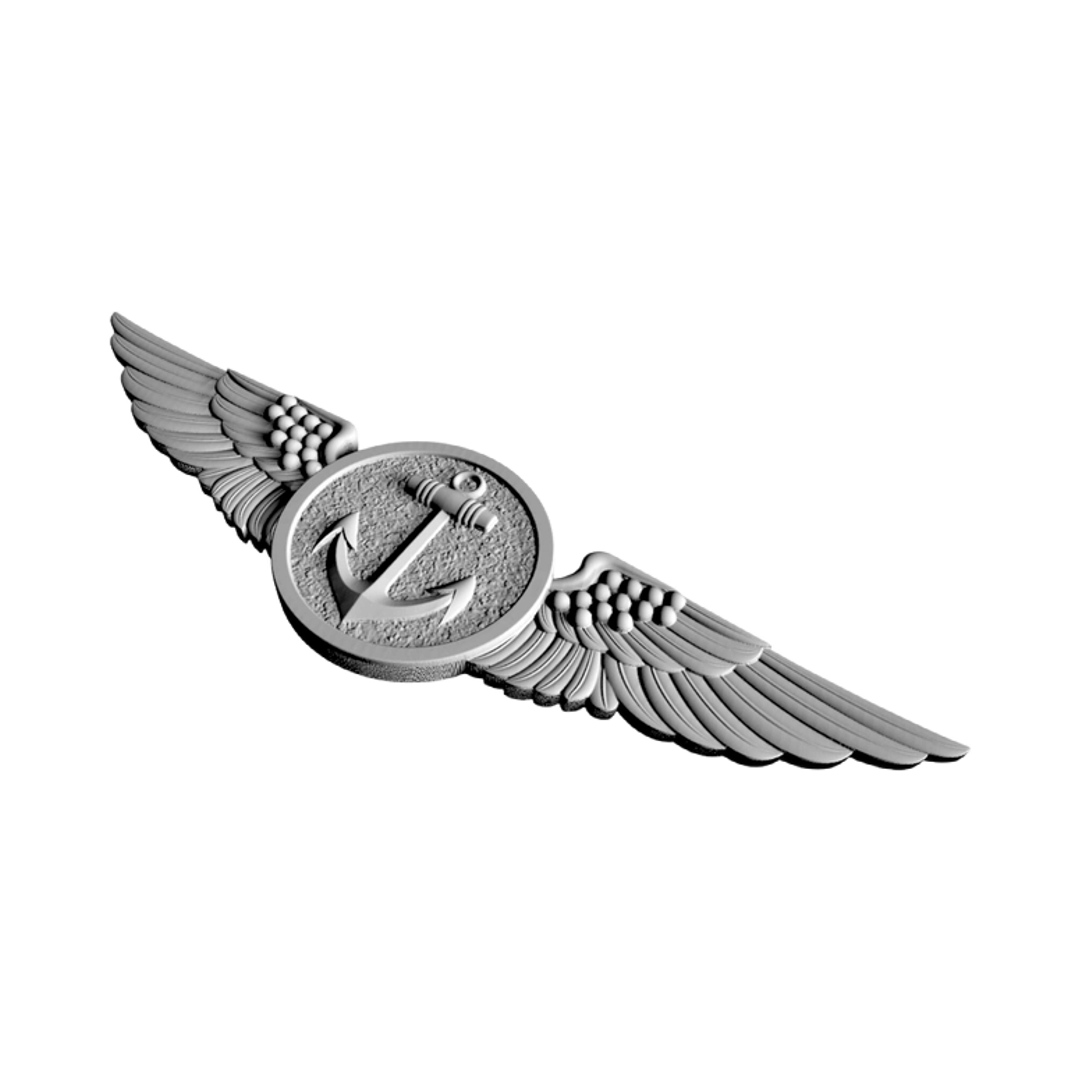 U.S. Navy Aviation Observer Badge detail view, ready for 3D printing and CNC routing