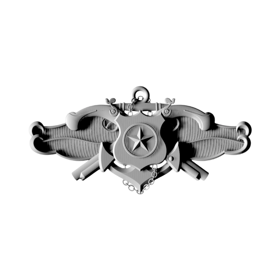 U.S. Navy Security Force (NSF) Senior Specialist STL file for 3D printing and CNC routing, LightBurn and Vectric ready