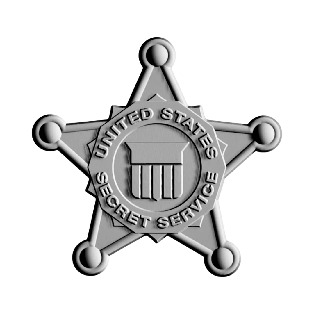 U.S. Secret Service Patch STL file for 3D printing and CNC routing, LightBurn and Vectric ready