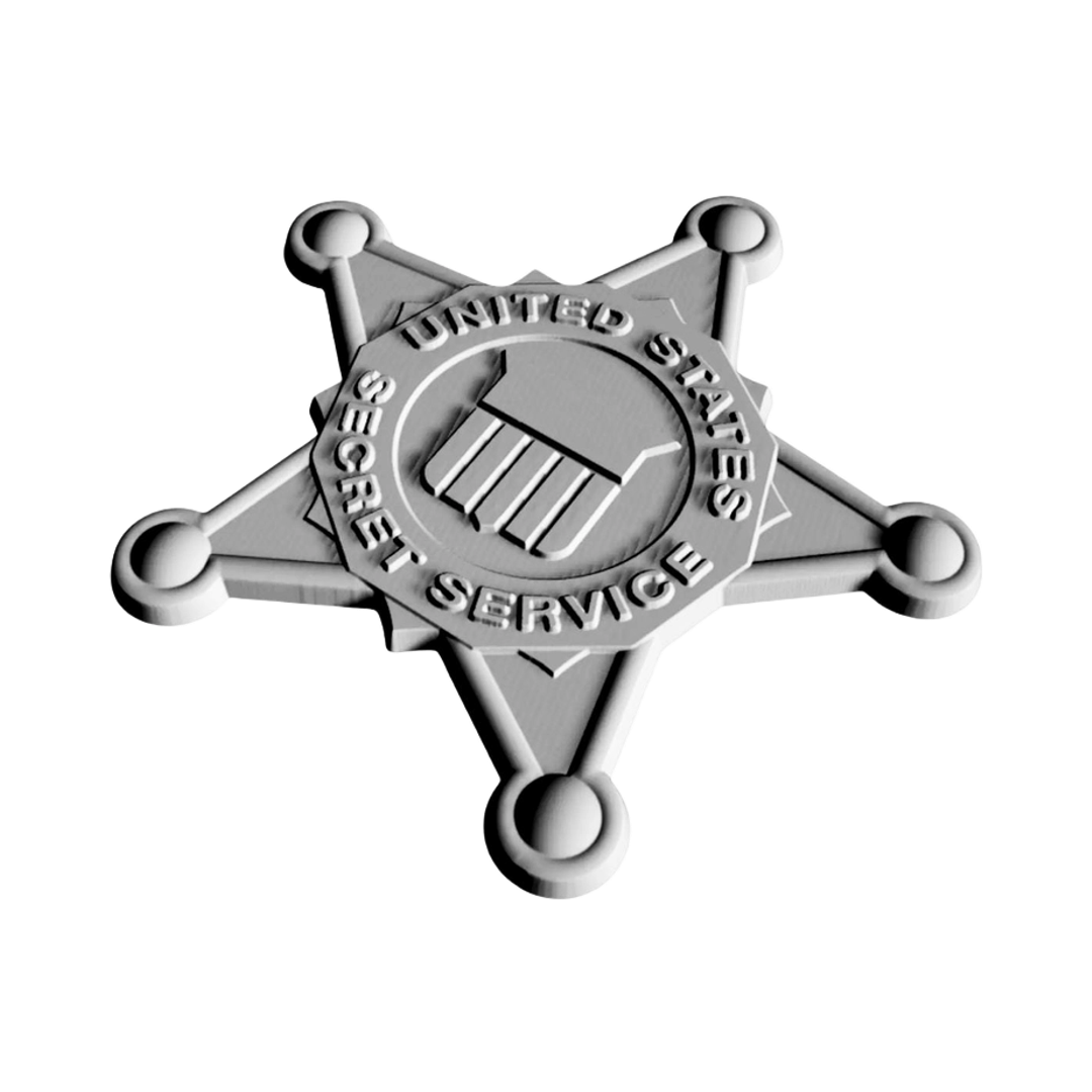 U.S. Secret Service Patch detail view, ready for 3D printing and CNC routing